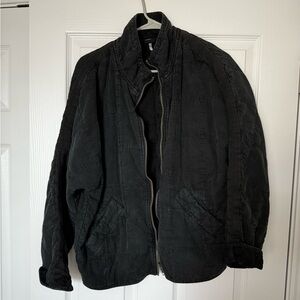 Free People Dolman Quilted Knit Jacket in Black